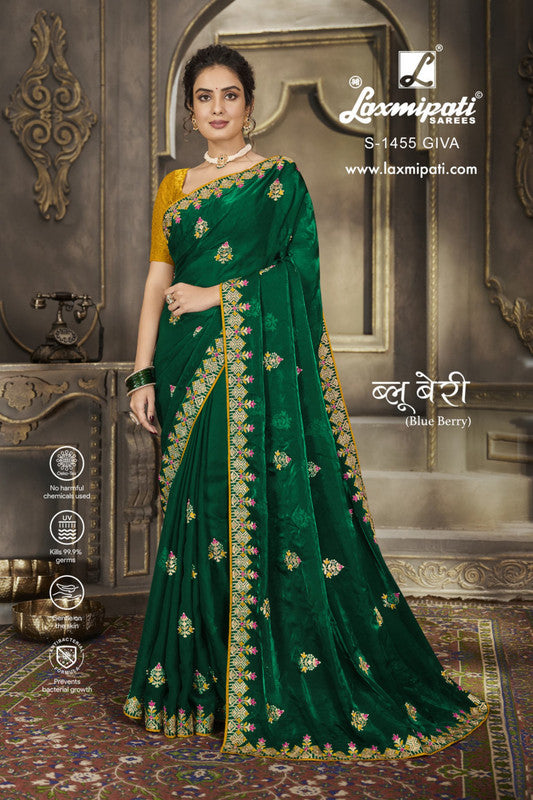 Laxmipati Blue Berry S-1455 Green Jimmy Choo Saree