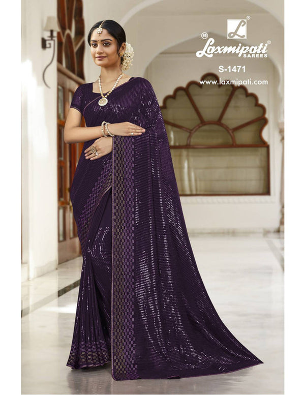 Laxmipati Cocktail-2 S-1471 Purple Georgettte Saree