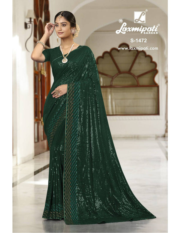 Laxmipati Cocktail-2 S-1472 Green Georgettte Saree