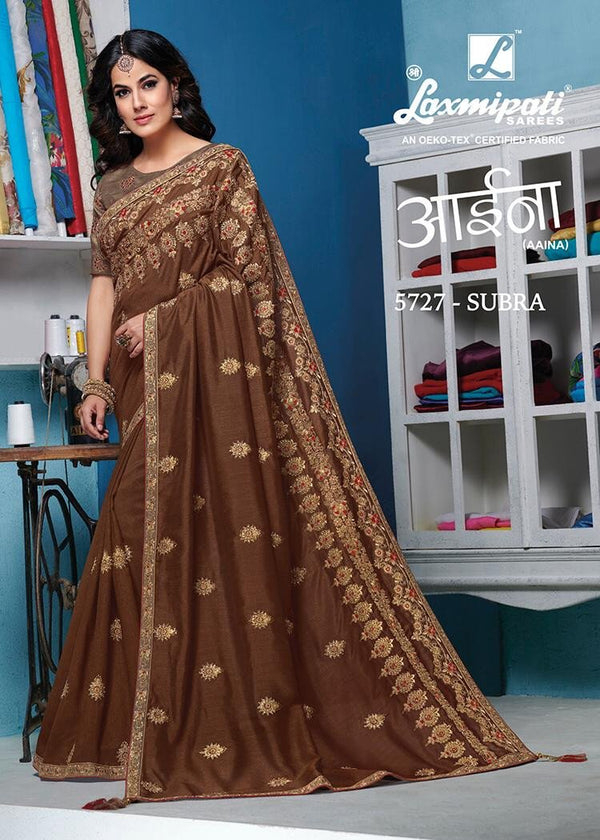 Laxmipati Aaina 5727 Brown Raw Silk Saree