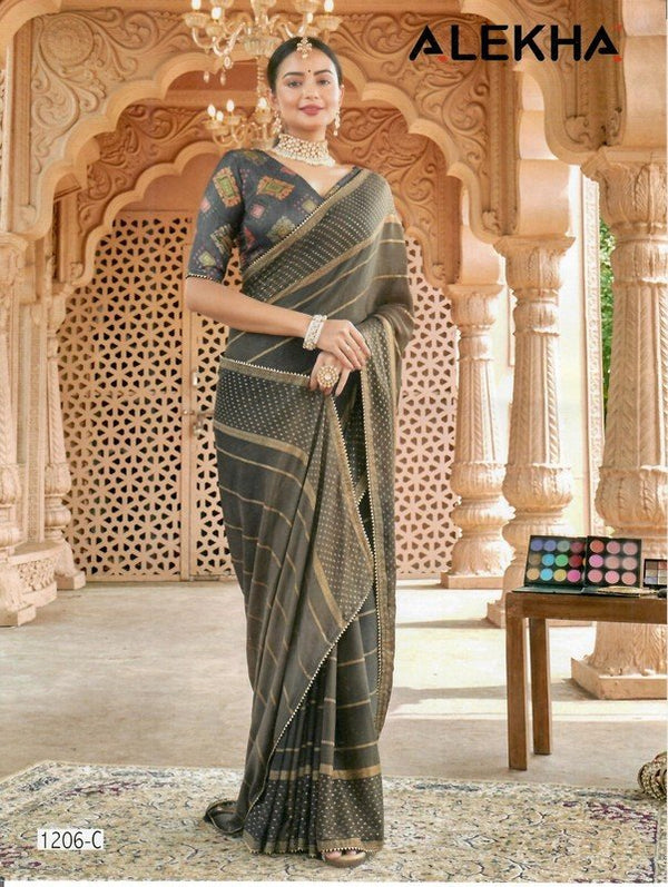 Alekha Network Al-1206-C Grey Georgette Saree