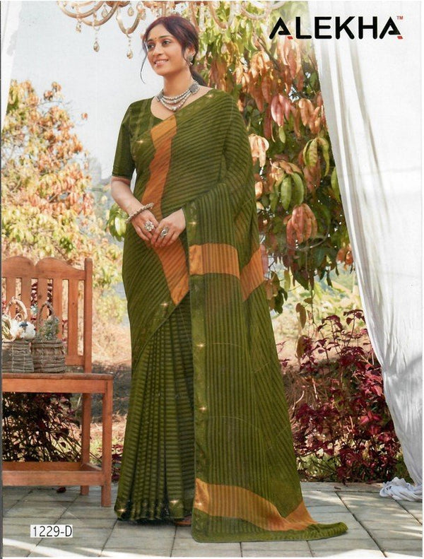 Alekha Network Al-1229-D Green Silk Saree