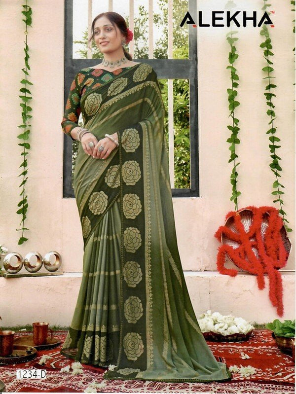 Alekha Network Al-1234-D Brown Silk Saree