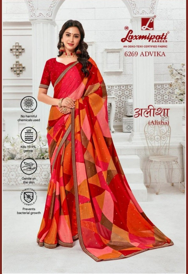 Laxmipati Alisha 6269 Multicolor Georgette Saree