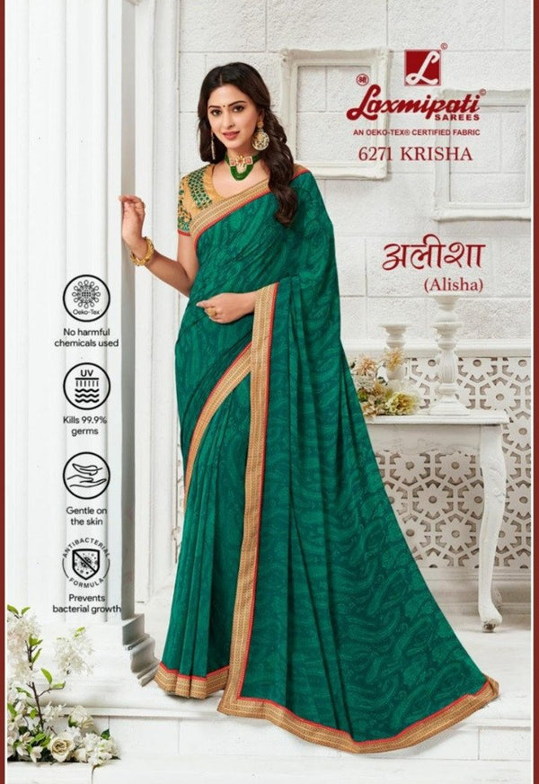 Laxmipati Alisha 6271 Green Georgette Saree