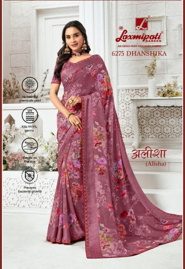 Laxmipati Alisha 6275 Multicolor Georgette Saree