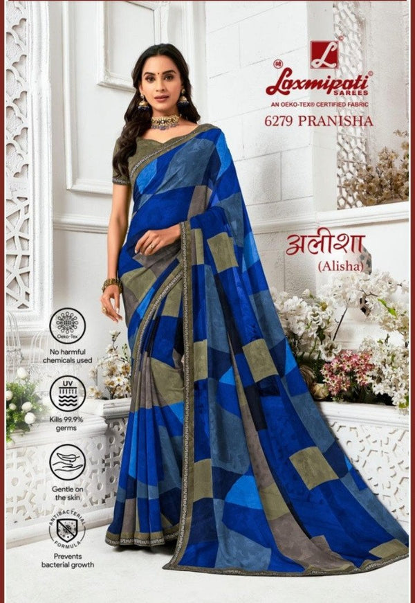 Laxmipati Alisha 6279 Multicolor Georgette Saree