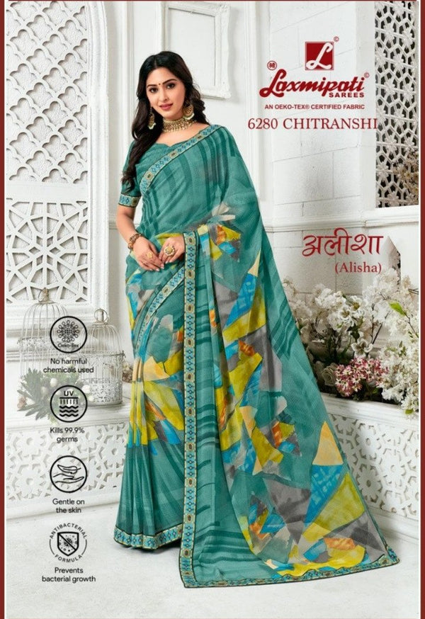 Laxmipati Alisha 6280 Multicolor Georgette Saree