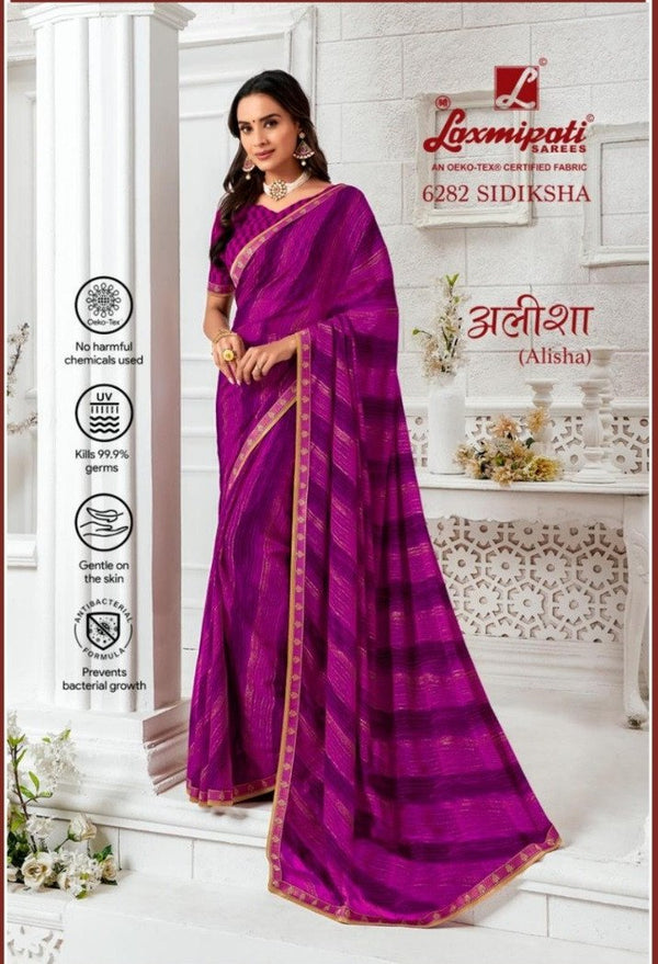 Laxmipati Alisha 6282 Purple Georgette Saree