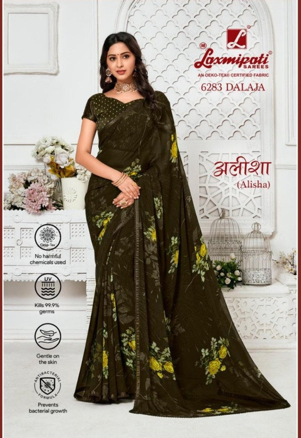 Laxmipati Alisha 6283 Green Georgette Saree