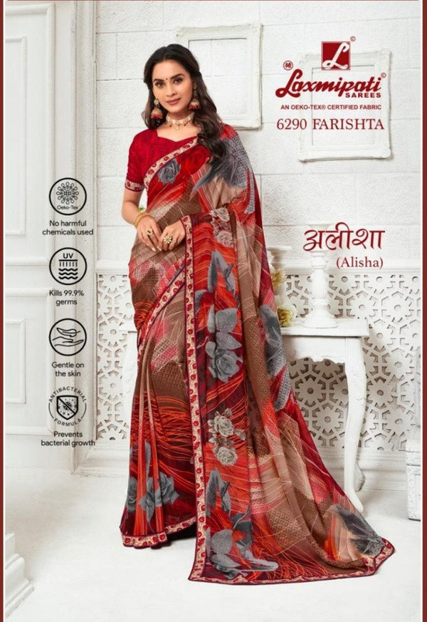 Laxmipati Alisha 6290 Multicolor Georgette Saree