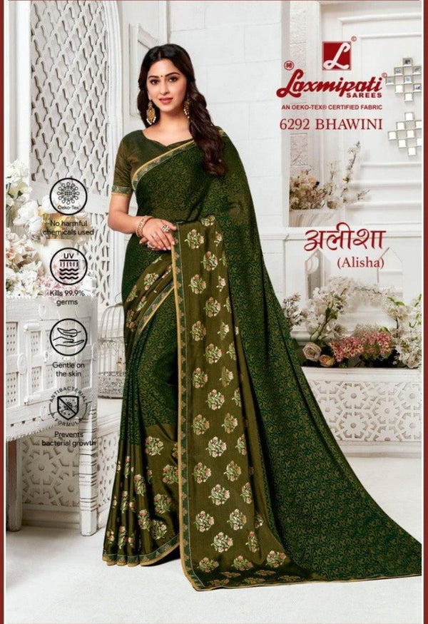 Laxmipati Alisha 6292 Green Brasso Saree