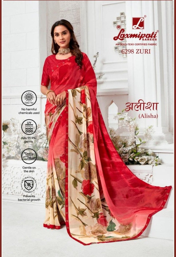 Laxmipati Alisha 6298 Multicolor Georgette Saree