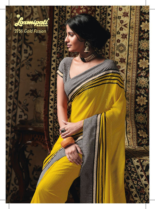 Laxmipati All Time Hit 2756 Yellow Georgette Saree
