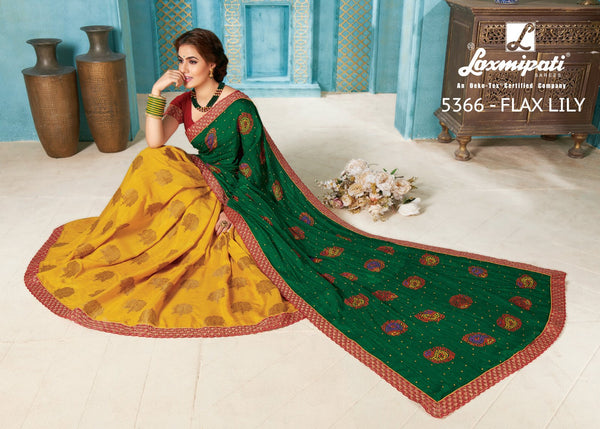 Laxmipati Son Chiraya 5366 Multicolor Raw Silk Saree