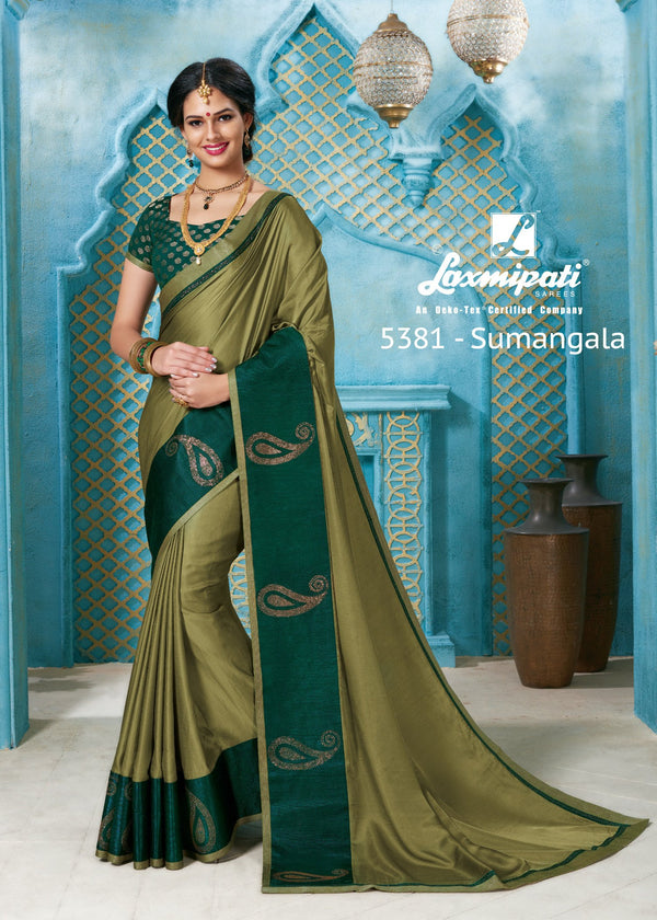 Laxmipati All Time Hit 5381 Green Silk Saree