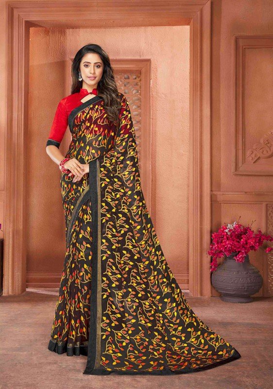 Ambica Aagman Am-S2809 Multicolor Brasso Saree