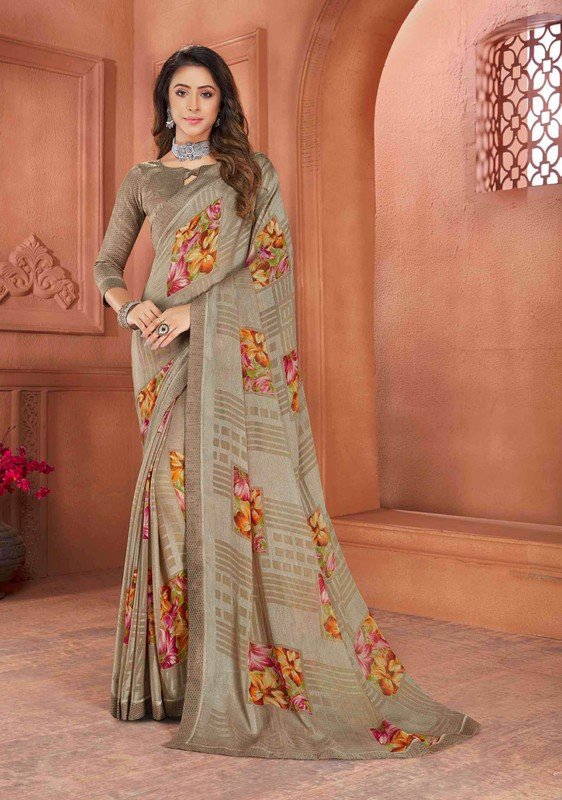 Ambica Aagman Am-S2816 Cream Brasso Saree