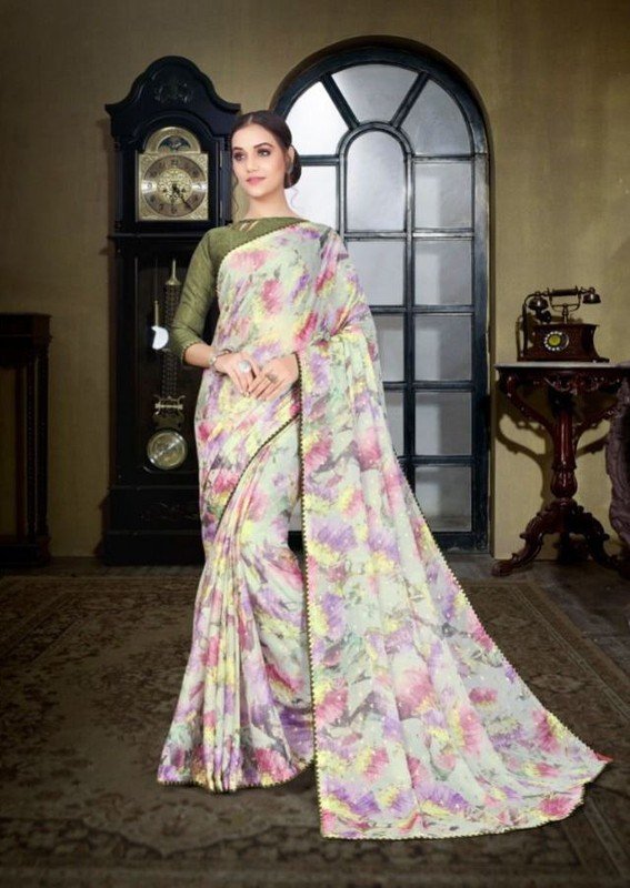 Ambica Jashn Aj-S2106 Multicolor Brasso Saree