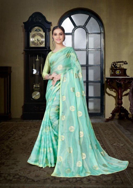 Ambica Jashn Aj-S2110 Blue Brasso Saree