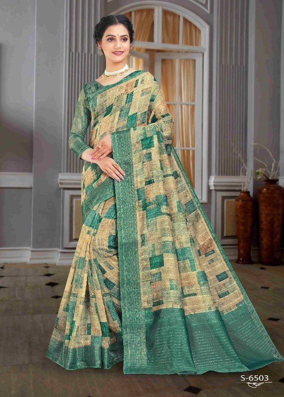 Ambica Mayuri Am-6503 Multicolor Cotton Silk Saree