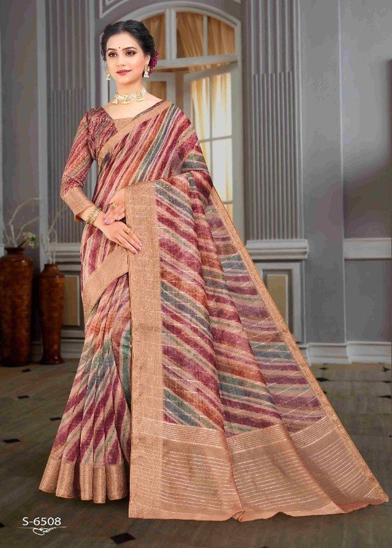 Ambica Mayuri Am-6508 Multicolor Cotton Silk Saree