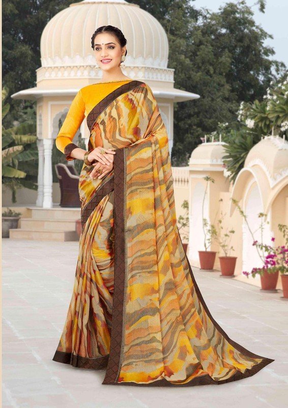 Ambica Rasika Am-4904 Multicolor Brasso Saree