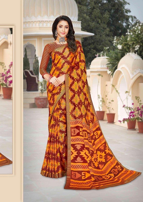 Ambica Rasika Am-4913 Multicolor Brasso Saree