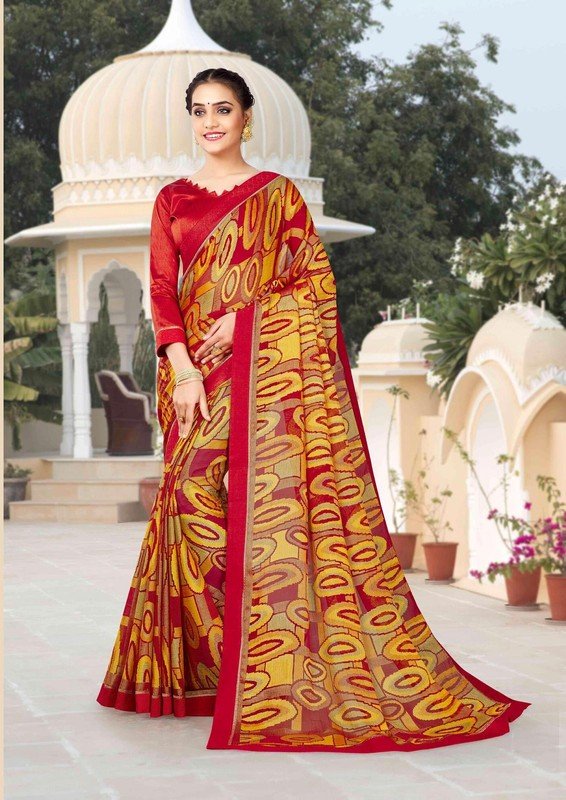 Ambica Rasika Am-4916 Multicolor Brasso Saree