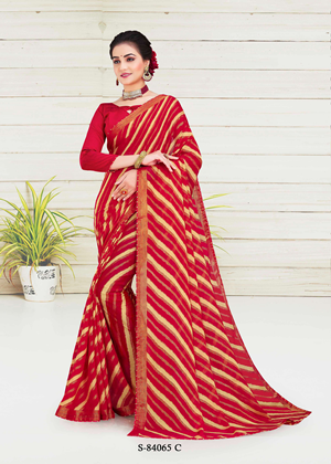 Ambica Bandhan Ab-84065-C Red Brasso Saree