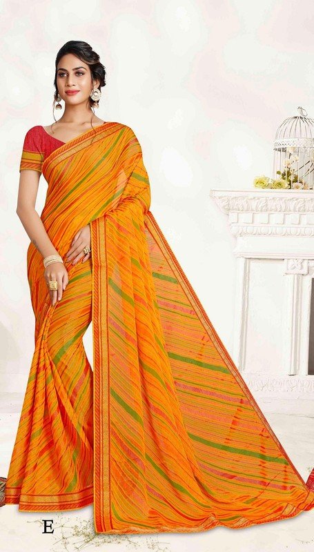 Ambica Brasso Ab-84051-E Yellow Brasso Saree