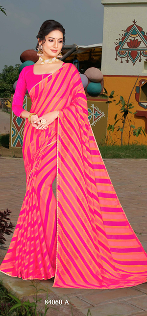 Ambica Panghat Am-84060-A Pink Brasso Saree