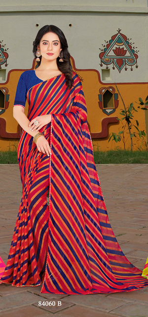 Ambica Panghat Am-84060-B Red Brasso Saree