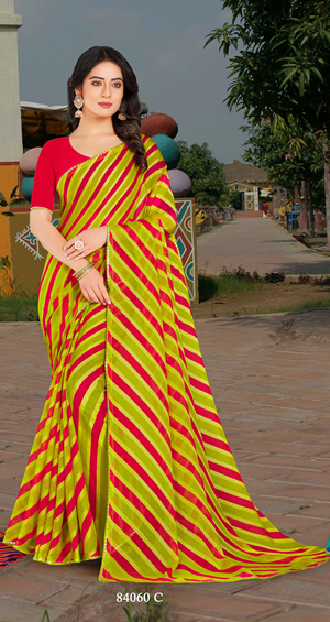 Ambica Panghat Am-84060-C Yellow Brasso Saree