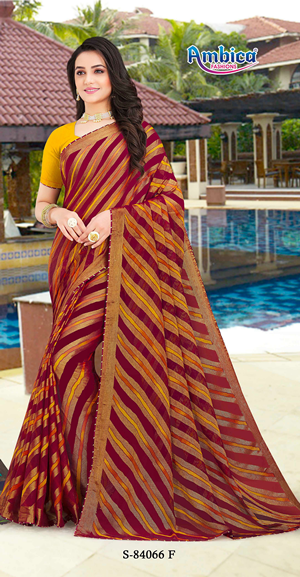 Ambica Shrinagar Am-84066-F Multicolor Brasso Saree