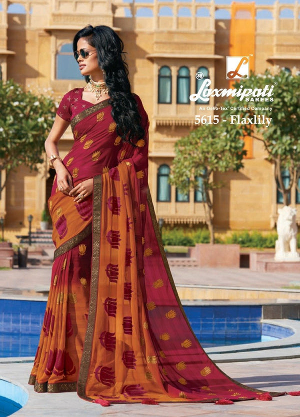 Laxmipati Anokhi 5615 Multicolor Chiffon Saree