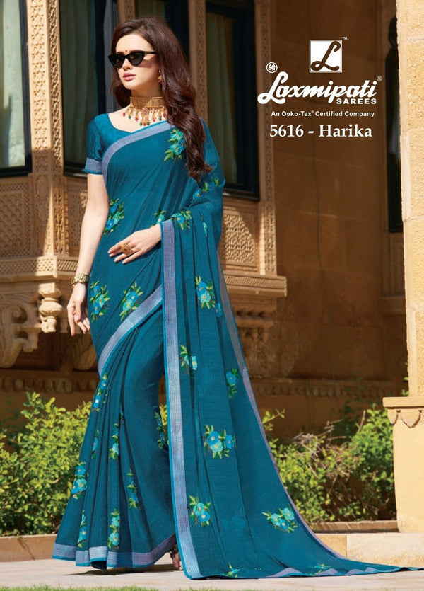 Laxmipati Anokhi 5616 Green Chiffon Saree