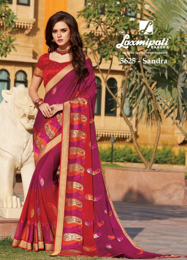 Laxmipati Anokhi 5625 Multicolor Chiffon Saree