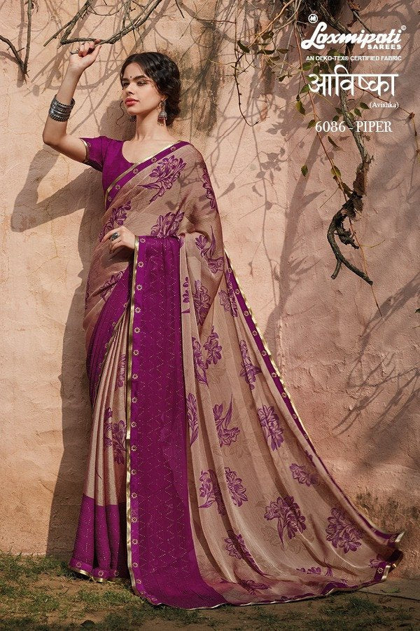 Laxmipati Avishka 6086 Multicolor Chiffon Saree