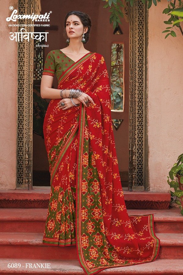 Laxmipati Avishka 6089 Multicolor Chiffon Saree