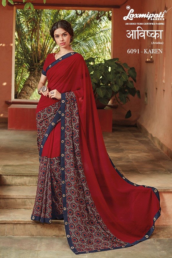 Laxmipati Avishka 6091 Multicolor Georgette Saree