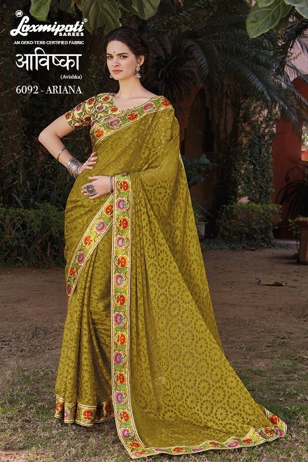 Laxmipati Avishka 6092 Yellow Brasso Saree