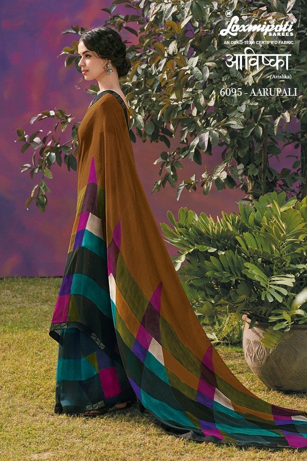 Laxmipati Avishka 6095 Multicolor Georgette Saree