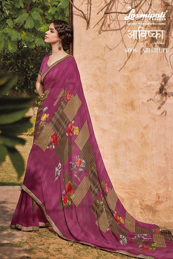 Laxmipati Avishka 6096 Pink Georgette Saree