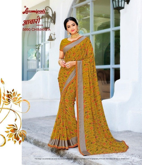 Laxmipati Awaari 5690 Multicolor Georgette Saree