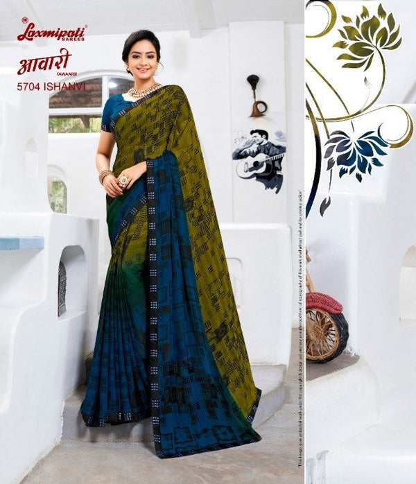 Laxmipati Awaari 5704 Multicolor Chiffon Saree