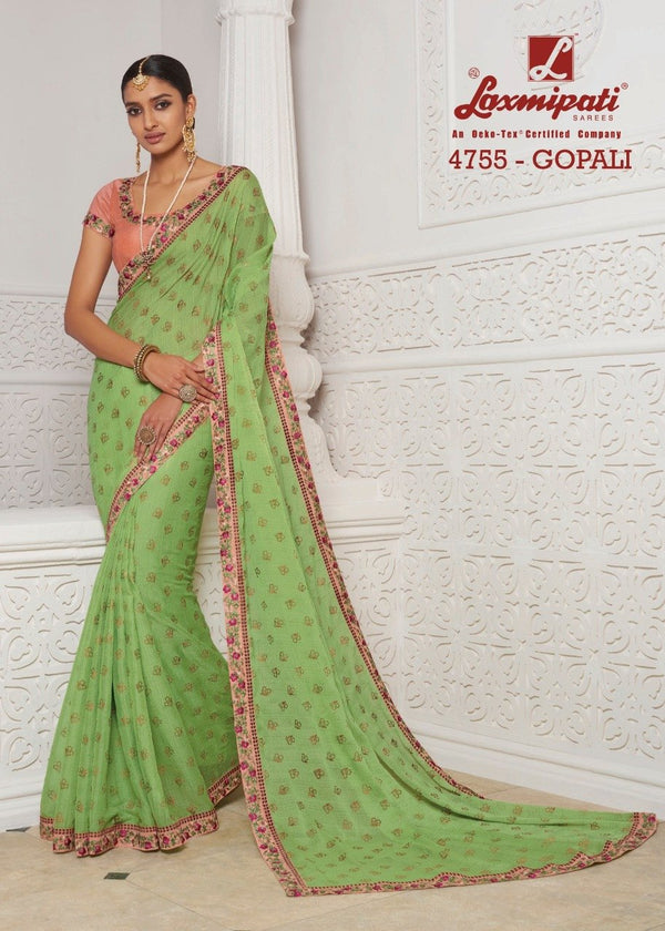 Laxmipati Babli 4755 Green Chiffon Saree