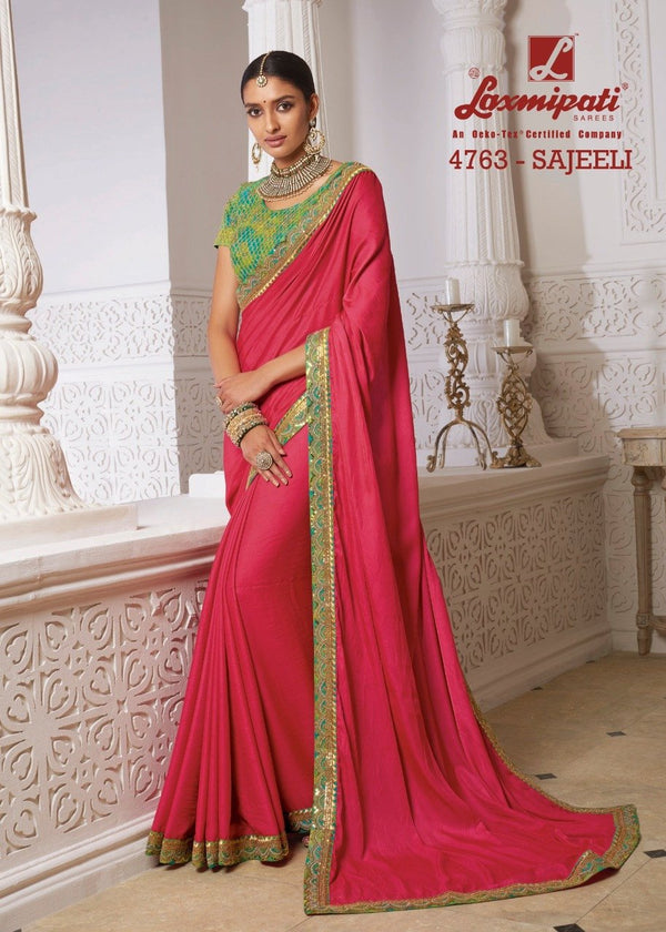 Laxmipati Babli 4763 Pink Silk Saree