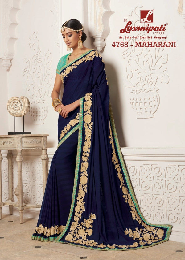 Laxmipati Babli 4768 Blue Silk Saree