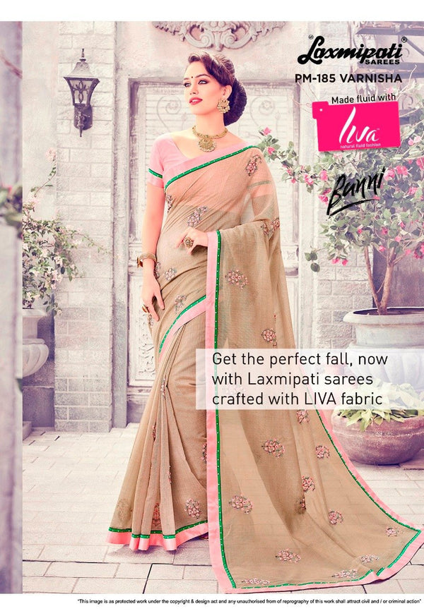 Laxmipati Banni Pm-185 Cream Cotton Silk Saree